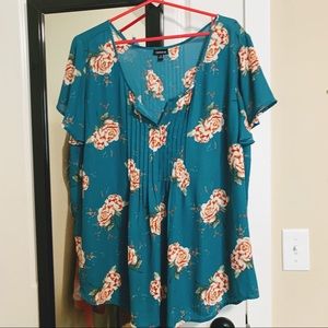 NWOT 2X Torrid Blue Georgette Blouse